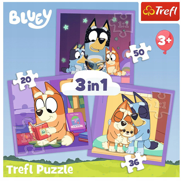 Puzzle 3w1 Poznaj Bluey 34895 Trefl 3+