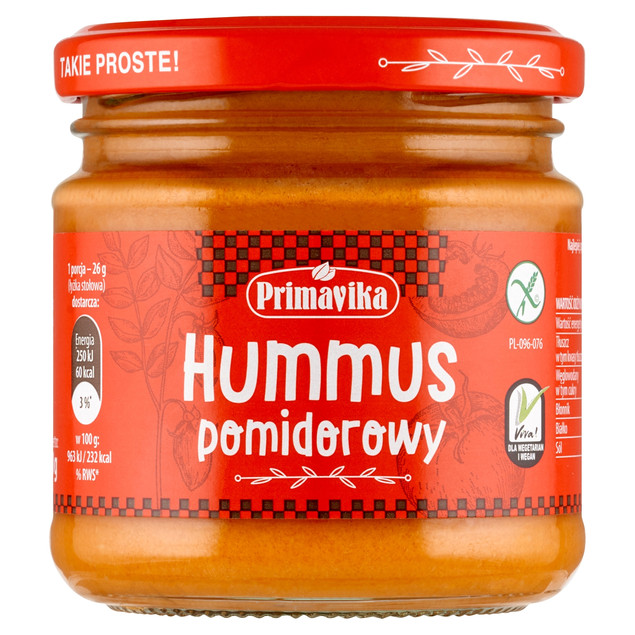 Hummus Pomidorowy Bezglutenowy Primavika 160 g