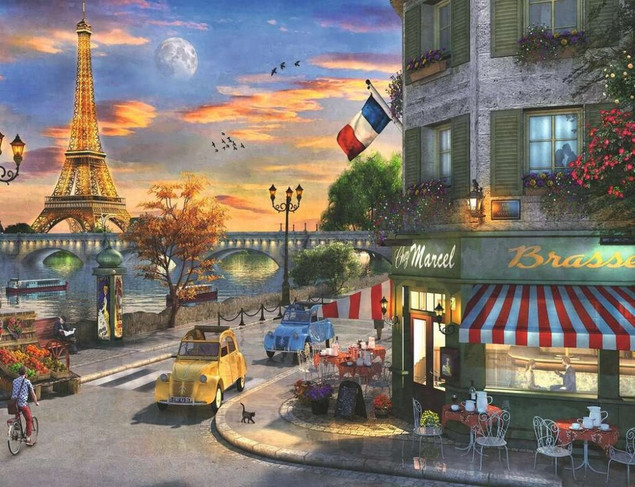 Puzzle Ravensburger 2000 elementów Zachód słońca w Paryżu