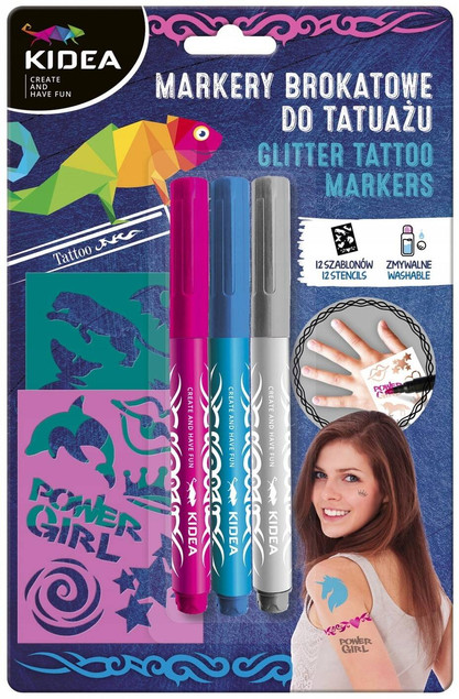 Markery do tatuażu z szablonami KIDEA