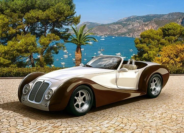 Puzzle 260 Układanka Auto ROADSTER Riwera Samochód Widok 8+ Castorland