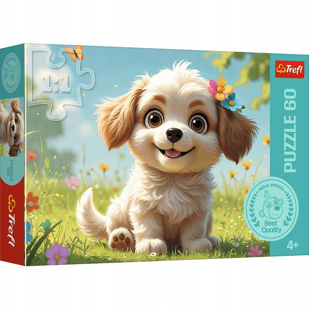 Trefl Puzzle 60 elementów Szczeniaczkiem być! Szczeniak Piesek 4+ (17408)
