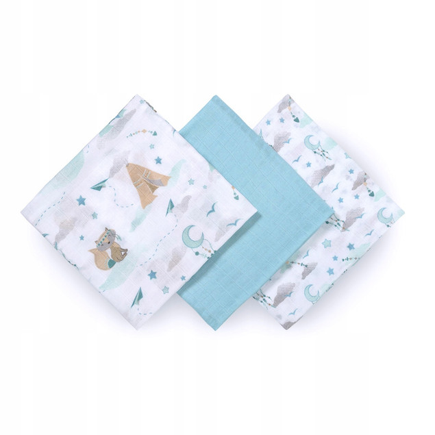 BABYONO Pieluchy Pieluszki BAMBUSOWE Z Włókien Bambusa 70x70cm 3szt. 397/12