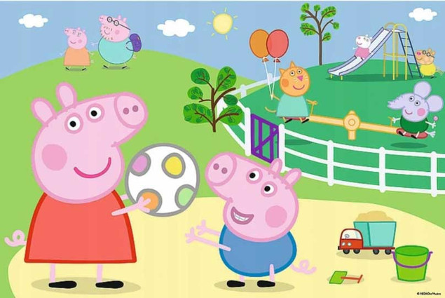 Puzzle 60 Zabawy w gronie przyjaciół Świnka Peppa Trefl 17356 