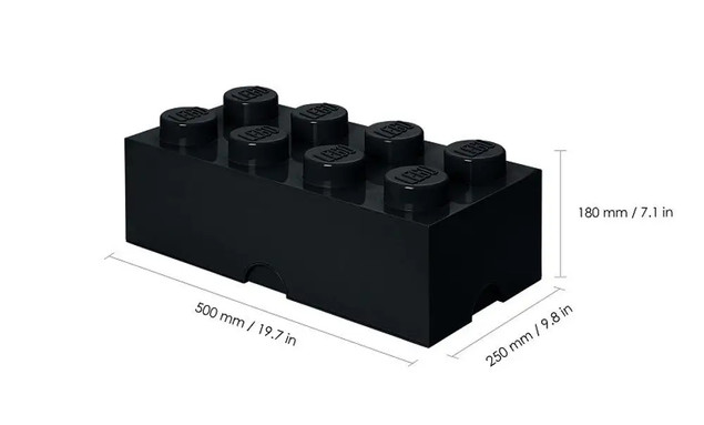 Pojemnik LEGO Storage Brick 8 Czarny (50x25x18cm) 40041733