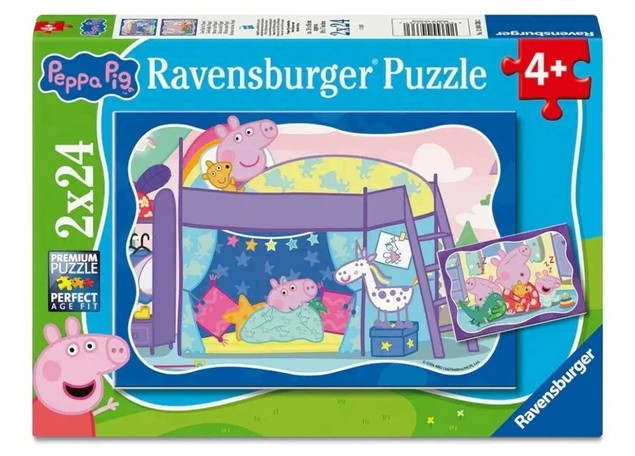 Ravensburger, Puzzle 2x24: Dobranoc Peppa