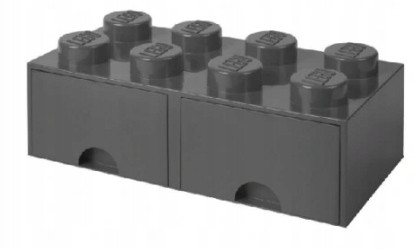 LEGO Pojemnik Klocek 8 z 2 Szufladami Szary Organizer