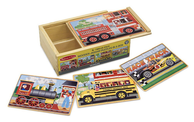 MELISSA Puzzle drewniane - Pojazdy 13794 4w1