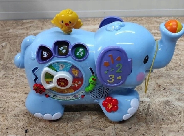 Zabawka do pchania VTech Super Słoń niebieski dźwiękowy 12 m+