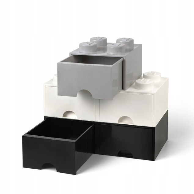 Pojemnik LEGO Duża Szuflada Klocek 8 Czarny – Organizer do Pokoju
