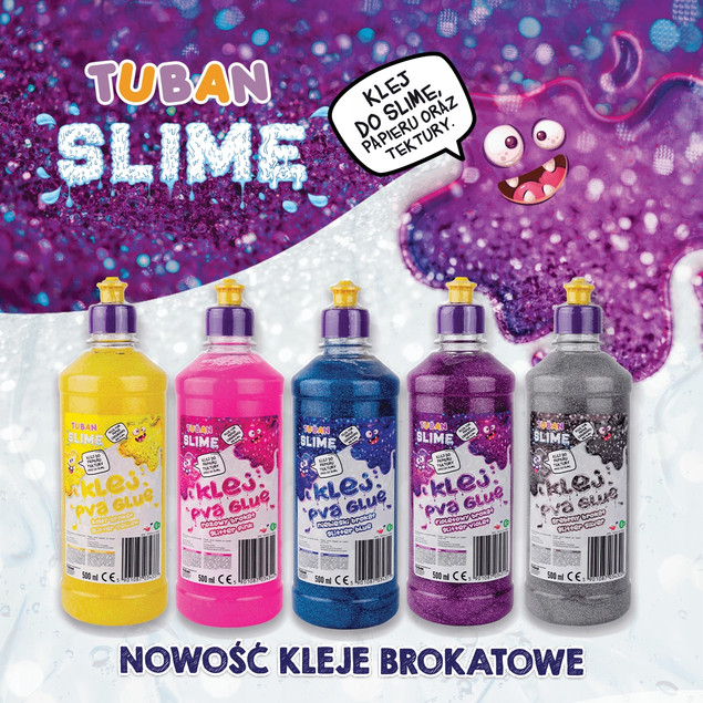 Klej w płynie Tuban Brokatowy Różowy 500 ml