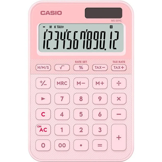 Kalkulator biurowy CASIO MS 20 YC jasnoróżowy