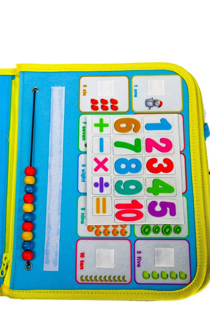 Tablica manipulacyjna Montessori z zegarem sensorycznym
