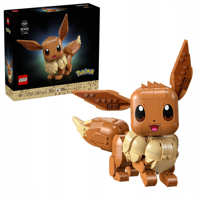 LEGO® Pokémon™ Eevee Figurka Do Zbudowania 587 elementów 72151 Kolekcjonerski Model Dla Dorosłych
