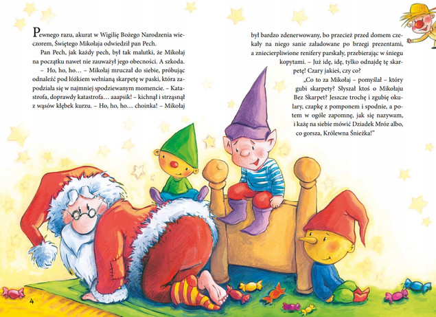 Święty Mikołaj wchodzi kominem