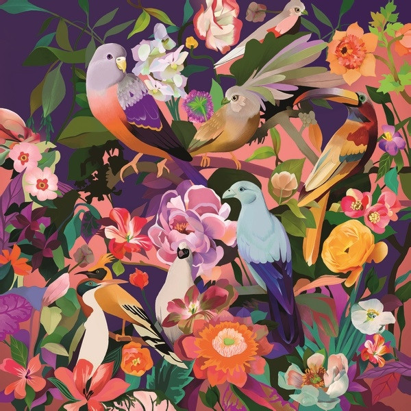 Ravensburger Puzzle Art & Soul: Kolorowe ptaki i kwiaty 750 sztuk