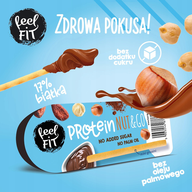 Krem czekoladowo-orzechowy feel FIT Protein NUT & GO 25 g