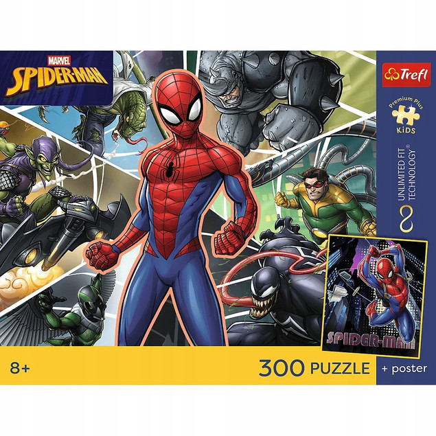 Trefl Puzzle Marvel 300 el. Ukryty Bohater + Kolekcjonerski Plakat