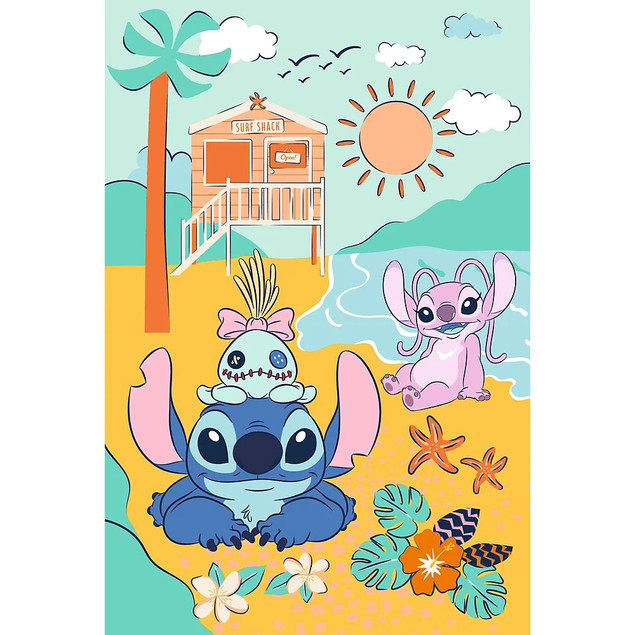 Trefl Puzzle 160 el. Stitch na fali + Unikalny Plakat Lilo & Stitch