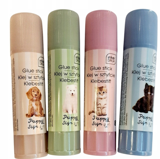 Klej w sztyfcie 8 gram KOTKI PIESKI Puppy Sign Interdruk