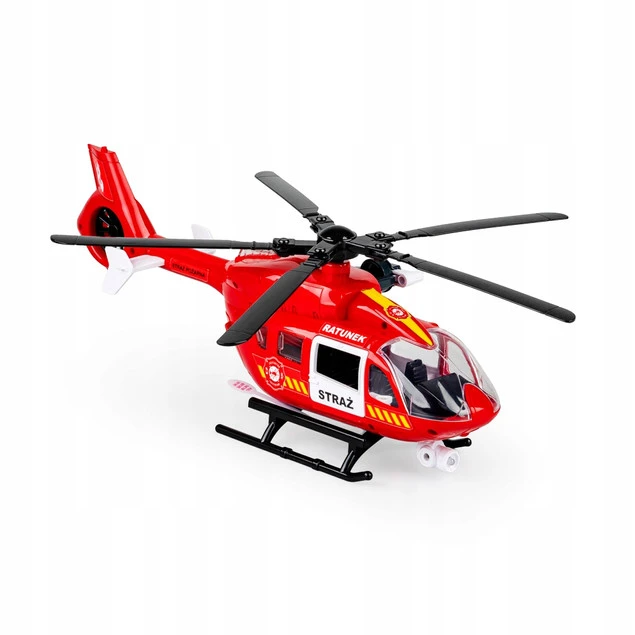 Helikopter z włączonymi światłami i dźwiękami