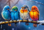 Puzzle 1500 Układanka Zima PTASZKI Ptaki Wróble Obraz 9+ Castorland