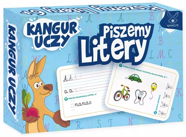 Gra planszowa Kangur uczy Piszemy litery Baw się literkami i ucz się! Litery Literki Kangur_1