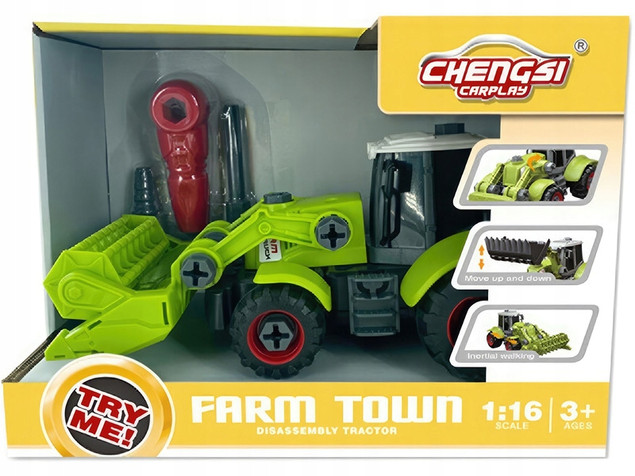 Traktor do Skręcania ASKATO Farm Town 1:16 z Narzędziami