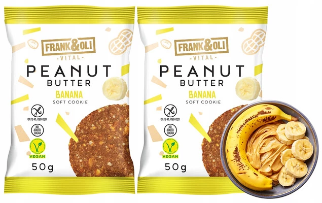 FRANK&OLI Ciastko Miękkie PASTA ORZECHOWA BANAN 50g x2