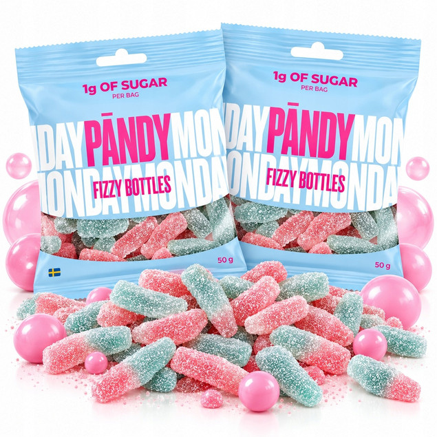 Żelki PANDY Guma Balonowa 50g x2 – Obniżona Zawartość Cukru, Błonnikowe