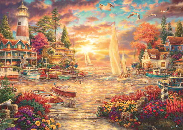 Puzzle Schmidt Spiele 1000 el. Chuck Pinson Poranek nad jeziorem Premium Quality