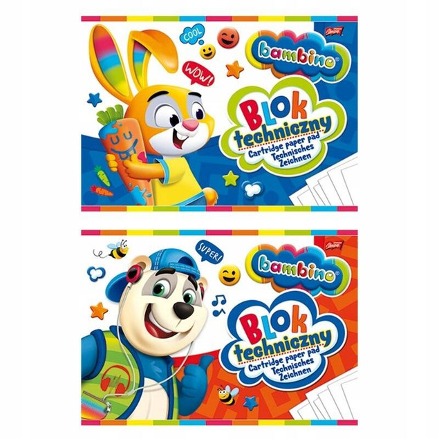 Blok Techniczny Biały A3 10 Kartek 190g Bambino