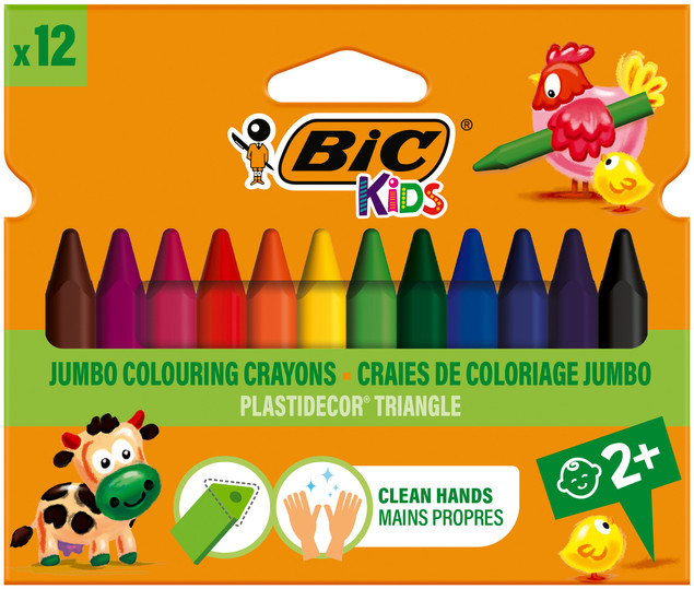 Kredki świecowe trójkątne BIC Plastidecor Triangle 12 kolorów