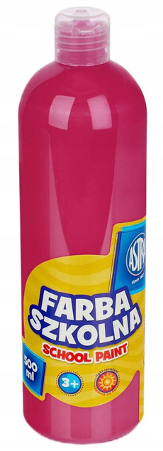 Farba Szkolna Plakatowa Różowa 500ml W Butelce 3+ Astra