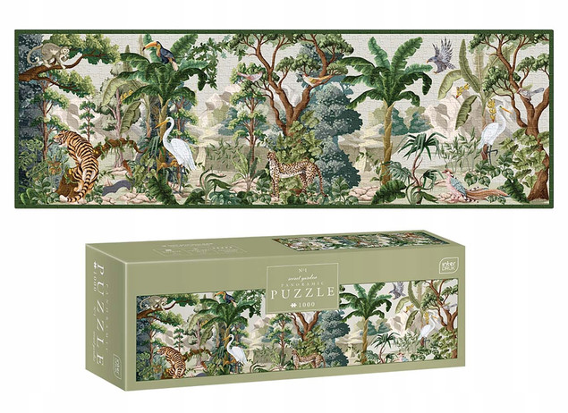Puzzle 1000 Układanka Panorama Rajski OGRÓD Zwierzęta Natura 8+ Interdruk