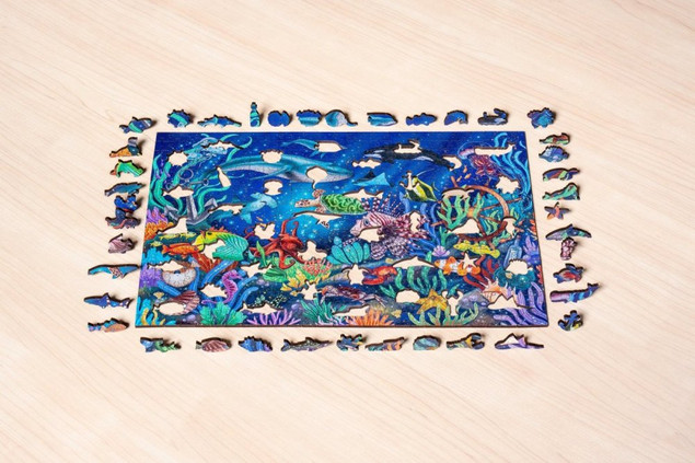 Ravensburger - Drewniane puzzle - Kolorowy świat morza 500