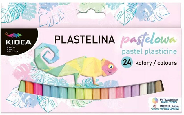 Plastelina pastelowa 24 kolory Kidea