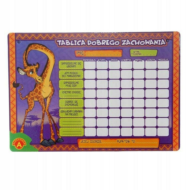 Tablica Motywacyjna Zachowania Suchościeralna B4 Mała 3+ Alexander 1545