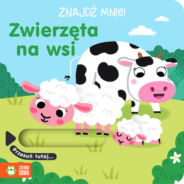 Znajdź mnie! Zwierzęta na wsi Książka Interaktywna Przesuń-Pociągnij