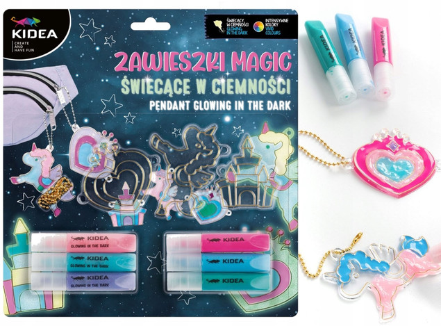 Zestaw Kidea: zawieszki jednorożec i kapsułki morskie