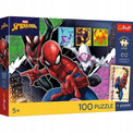 Trefl Puzzle 100 el. Spiderman Bohaterski Pająk + Plakat Kolekcjonerski