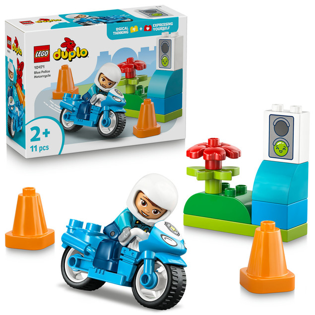 LEGO DUPLO 10471 Niebieski Motocykl Policyjny Zestaw Edukacyjny dla Maluchów