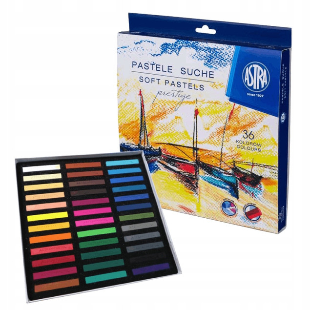 Kredki pastelowe Astra Prestige 36 szt. – bezpyłowe