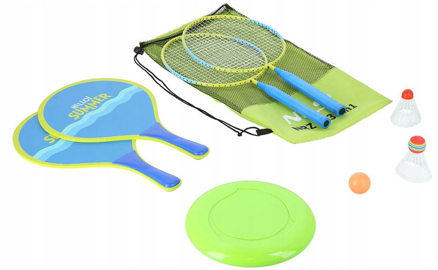 Rakietki Do Gry W Badmintona 2 szt. Dla Dzieci + Lotki + Etui NILS NRZ053