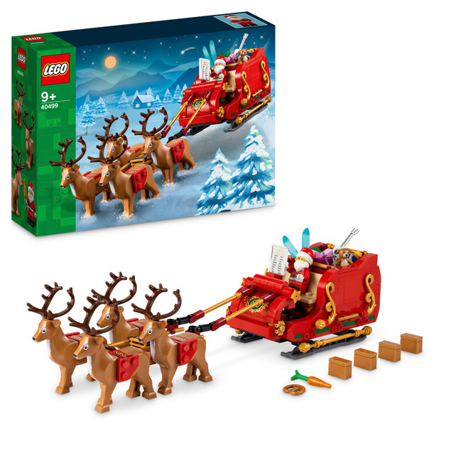 LEGO Iconic 40499 Sanie Świętego Mikołaja z Reniferami i Figurką Mikołaja