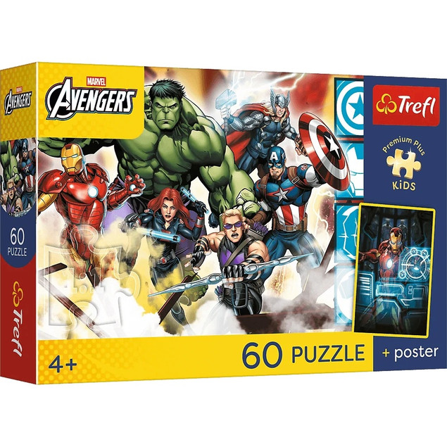 Trefl Puzzle PPK, Marvel 60 el. Razem silniejsi + kolekcjonerski plakat