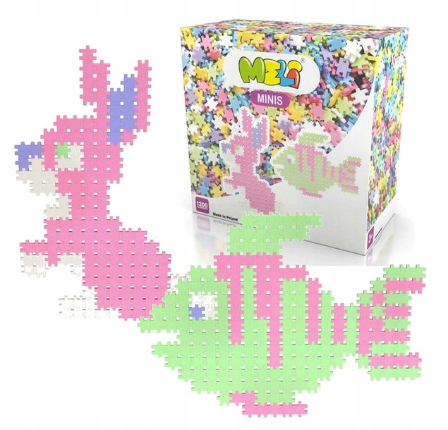 Klocki konstrukcyjne Pastel 1200 el. – Meli Minis