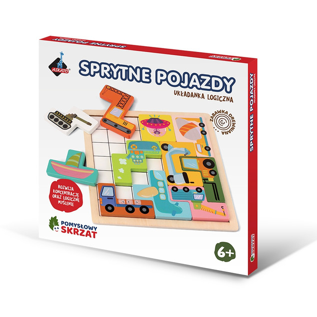 Logiczna Układanka Pojazdy Pomysłowy Skrzat - Zabawka Edukacyjna