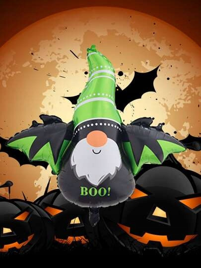 Balony Foliowe na Halloween 3 Gnomy i Nietoperz "Happy Halloween" Gleemix
