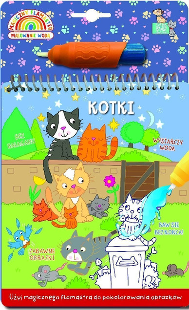 Malowanka z flamastrem wodnym - kotki Praca zbiorowa